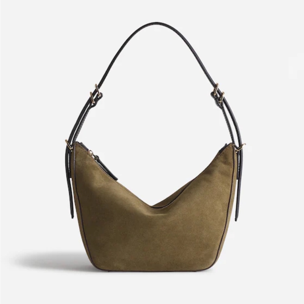 Madewell Olive Suede Hobo with Black Strap